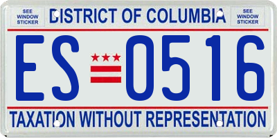 DC license plate ES0516