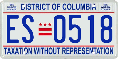 DC license plate ES0518