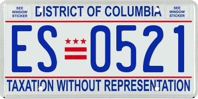 DC license plate ES0521