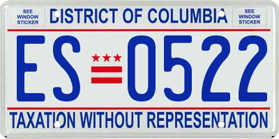 DC license plate ES0522