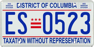 DC license plate ES0523