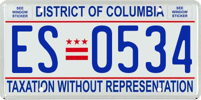 DC license plate ES0534