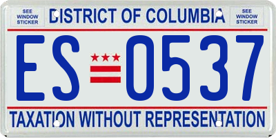 DC license plate ES0537