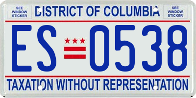 DC license plate ES0538