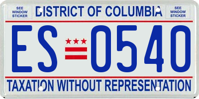 DC license plate ES0540