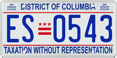 DC license plate ES0543