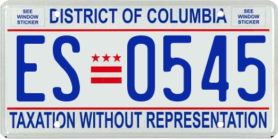 DC license plate ES0545