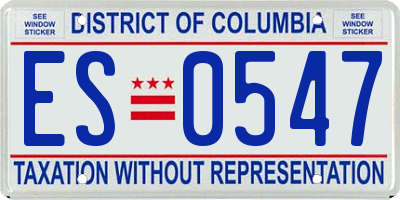 DC license plate ES0547