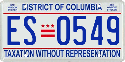DC license plate ES0549