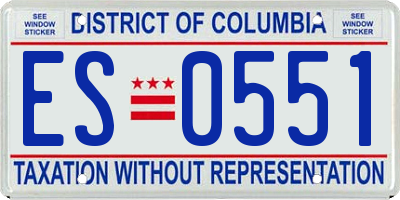 DC license plate ES0551