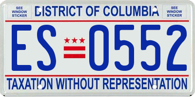 DC license plate ES0552