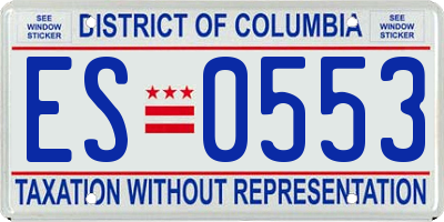 DC license plate ES0553