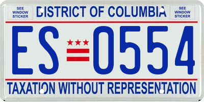 DC license plate ES0554
