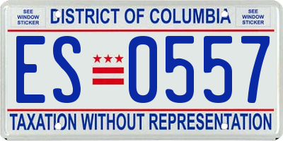 DC license plate ES0557