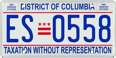 DC license plate ES0558