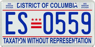 DC license plate ES0559