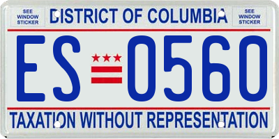 DC license plate ES0560