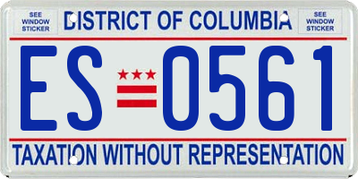 DC license plate ES0561