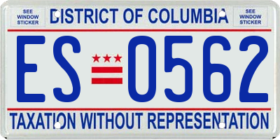 DC license plate ES0562