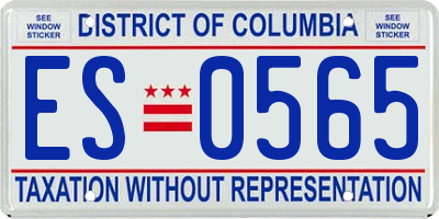 DC license plate ES0565