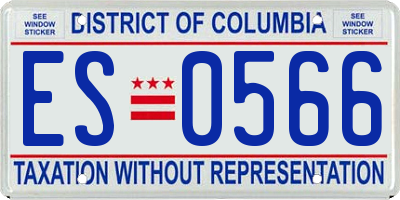 DC license plate ES0566