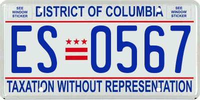 DC license plate ES0567