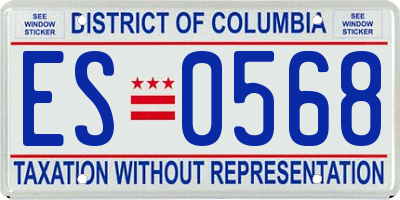 DC license plate ES0568