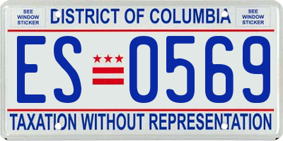 DC license plate ES0569