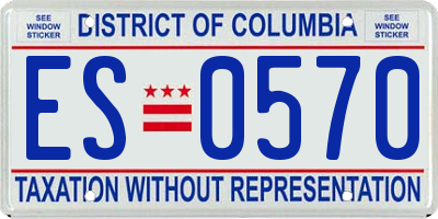 DC license plate ES0570