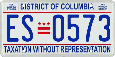 DC license plate ES0573