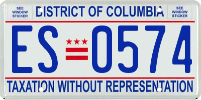 DC license plate ES0574