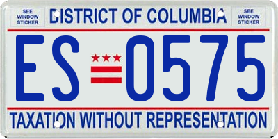 DC license plate ES0575