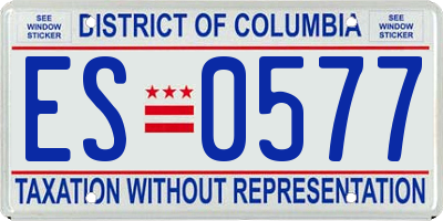 DC license plate ES0577