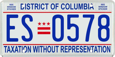 DC license plate ES0578