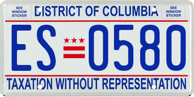 DC license plate ES0580