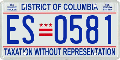 DC license plate ES0581