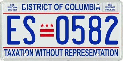DC license plate ES0582