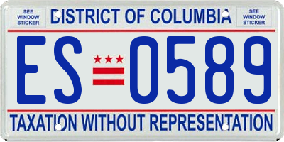 DC license plate ES0589