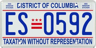 DC license plate ES0592