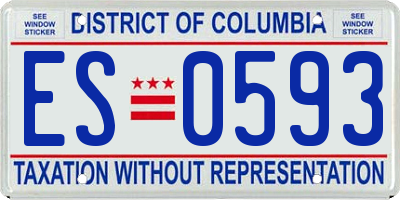 DC license plate ES0593