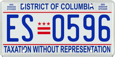 DC license plate ES0596