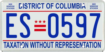 DC license plate ES0597