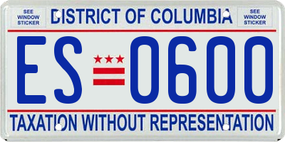 DC license plate ES0600