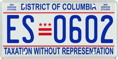 DC license plate ES0602