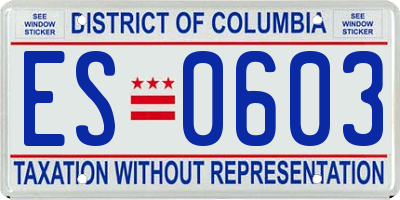 DC license plate ES0603