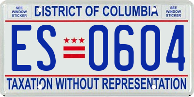 DC license plate ES0604