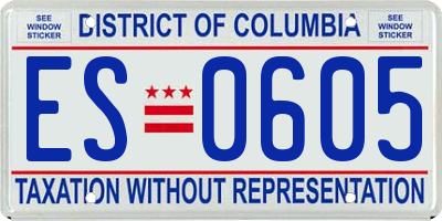 DC license plate ES0605