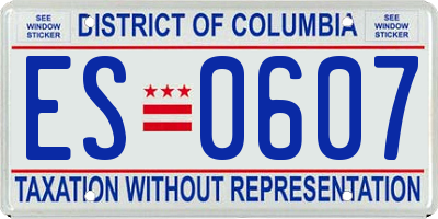 DC license plate ES0607