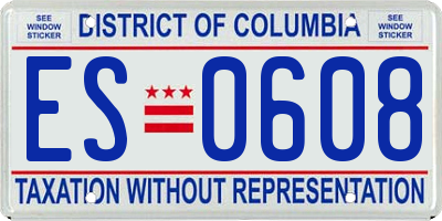 DC license plate ES0608