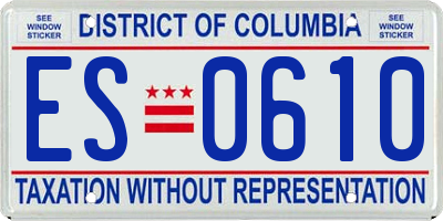 DC license plate ES0610